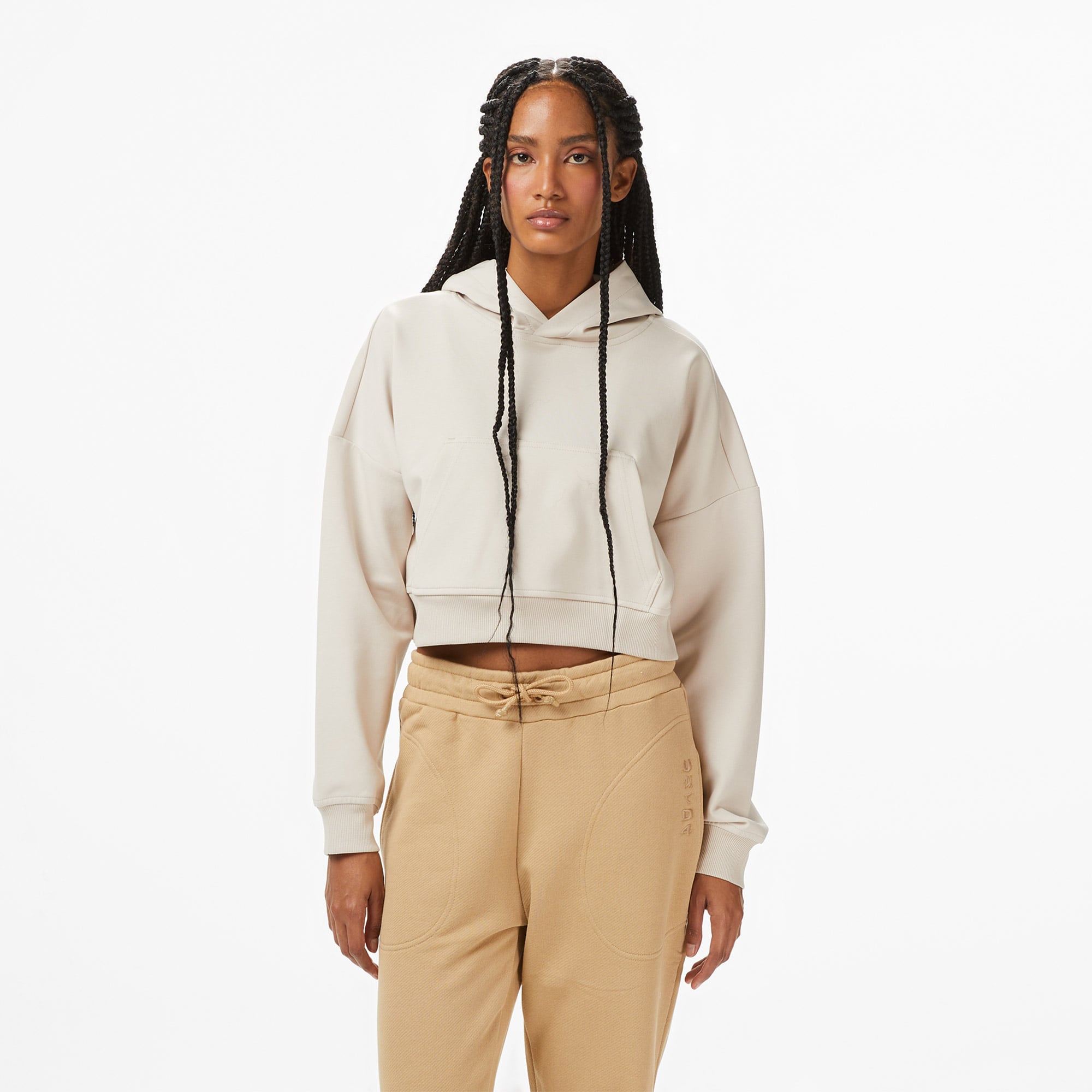  UNITED4 Kadın Gri Kapüşonlu Sweatshirt