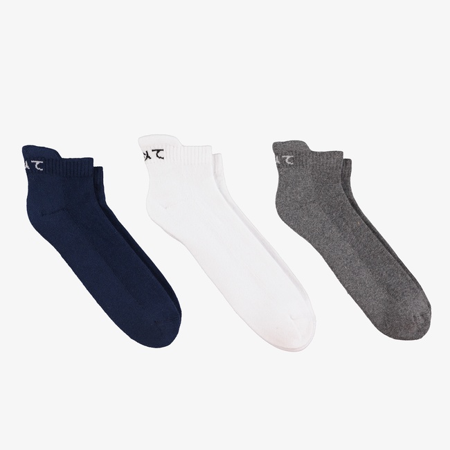  UNTIED4 3'lü Gri/Beyaz/Lacivert Patik Çorap