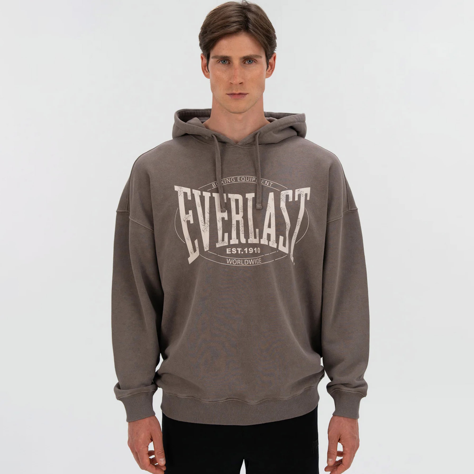 Everlast Authentic Boxing Oversize Erkek Gri Sweatshirt