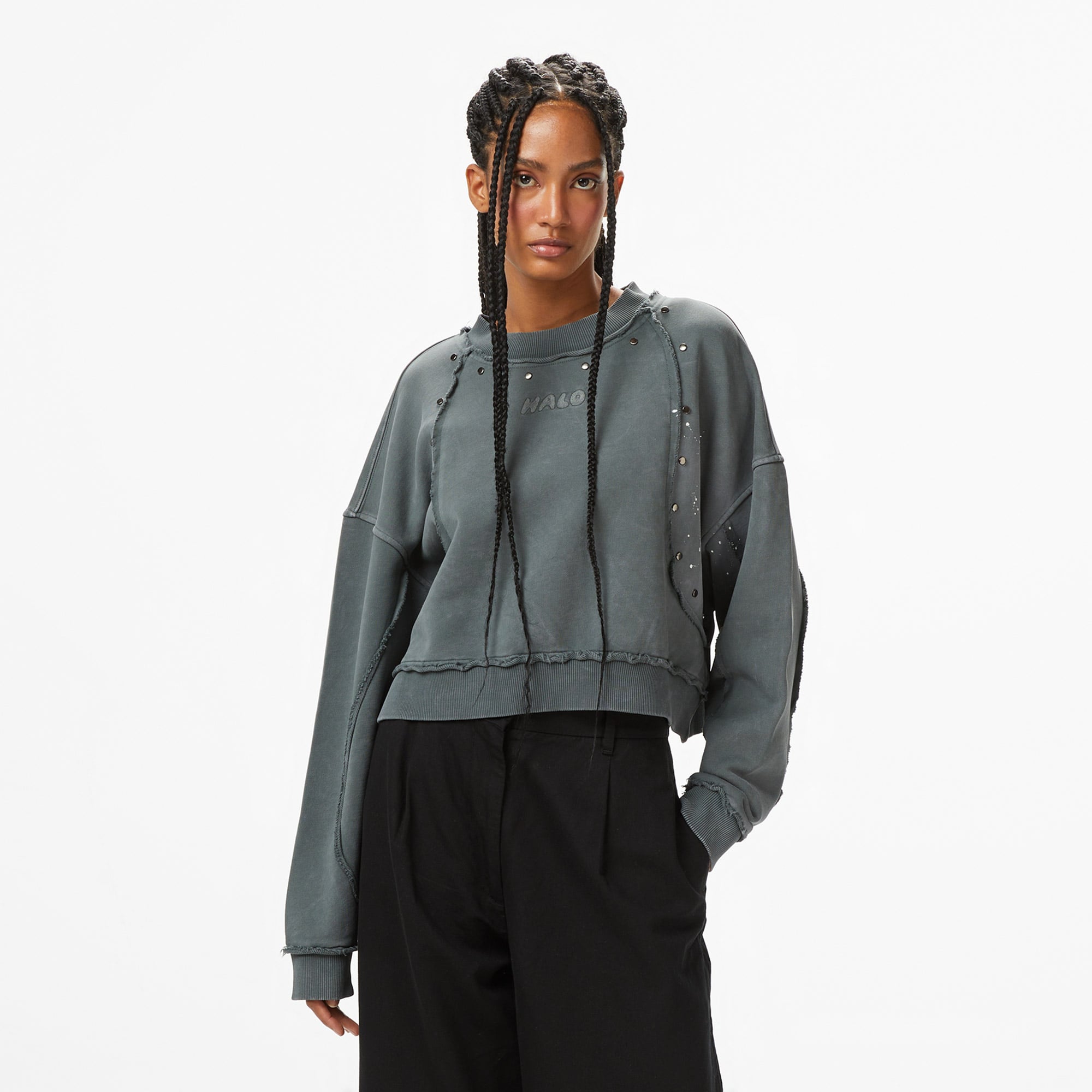  Les Benjamins Essentials 303 Kadın Gri Sweatshirt