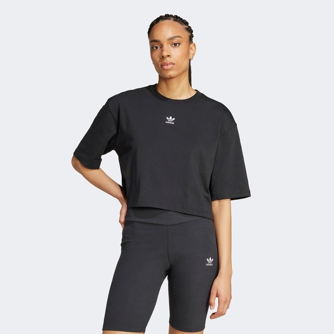  adidas Essentials Cropped Kadın Siyah T-Shirt