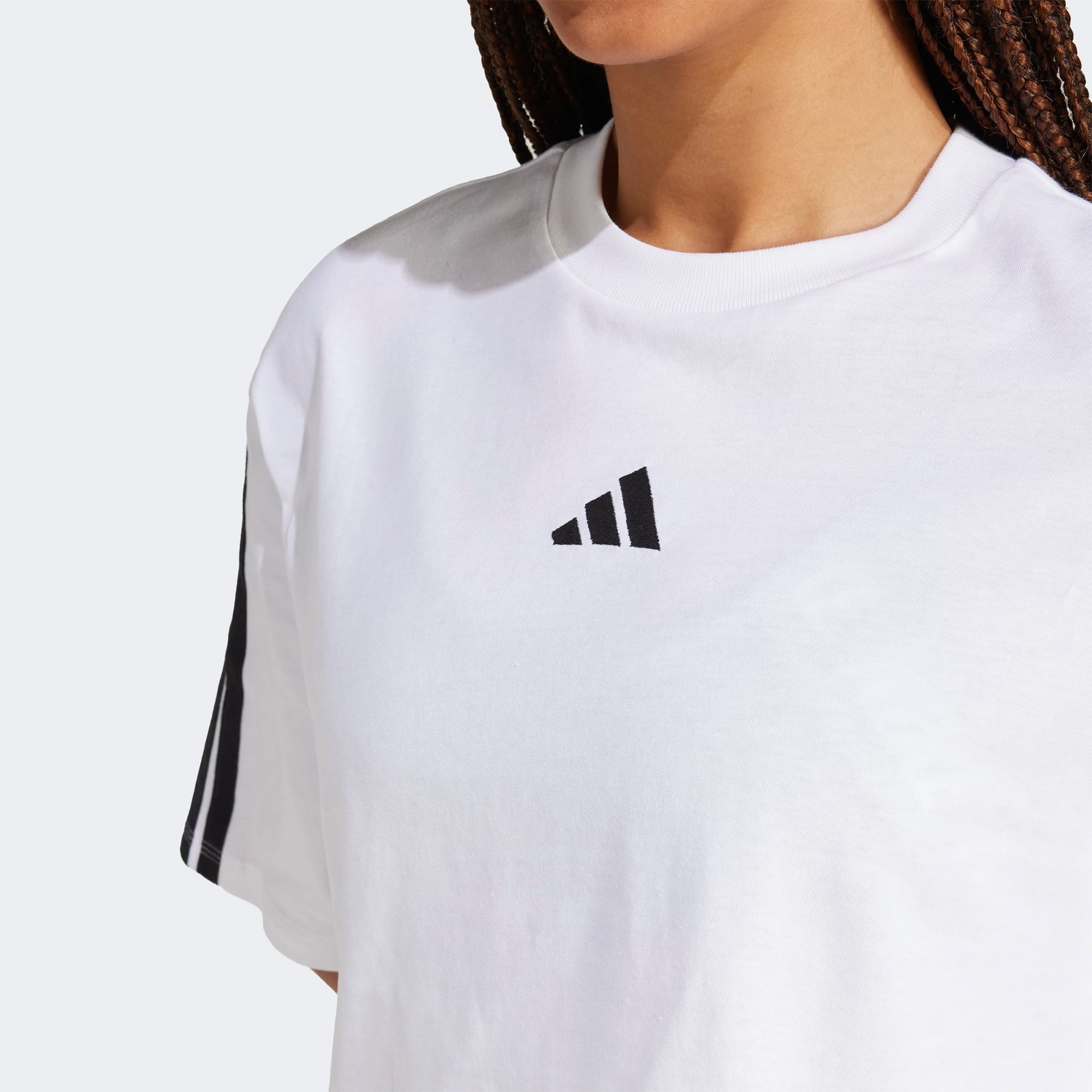 adidas Essentials 3 Stripes Kadın Beyaz T-Shirt