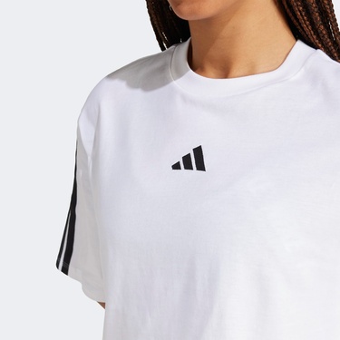  adidas Essentials 3 Stripes Kadın Beyaz T-Shirt