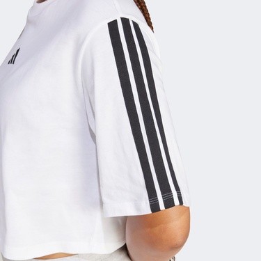  adidas Essentials 3 Stripes Kadın Beyaz T-Shirt