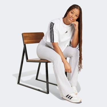  adidas Essentials 3 Stripes Kadın Beyaz T-Shirt