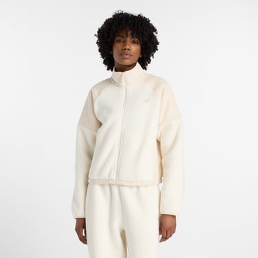  New Balance High Pile Fleece  Kadın Beyaz Ceket