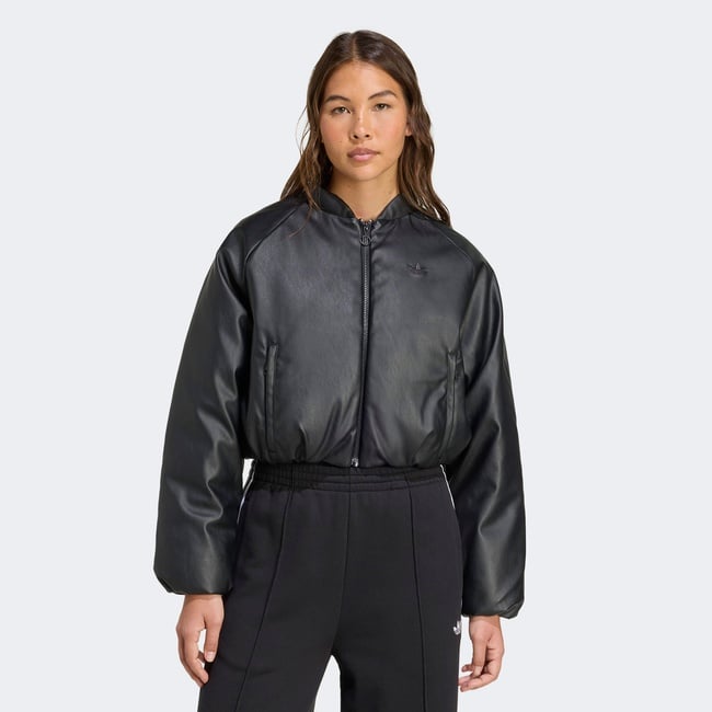  adidas Pleather Bomber Kadın Siyah Ceket