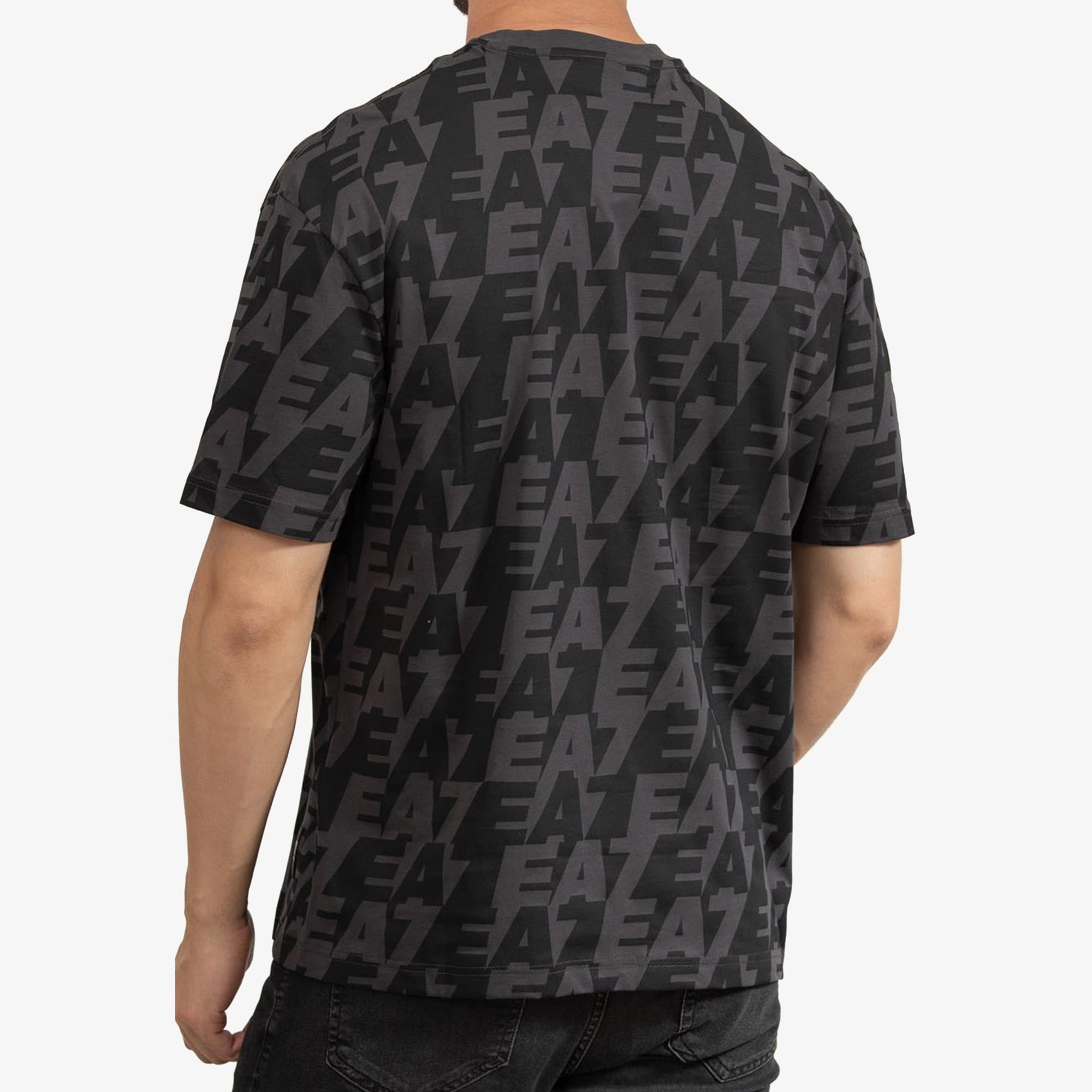 Emporio Armani Bisiklet Yaka Logo Erkek Siyah T-Shirt