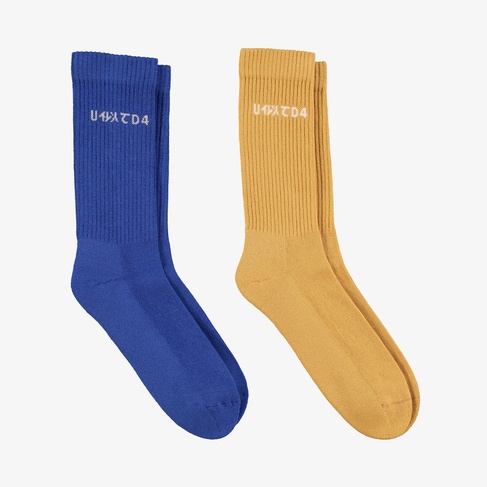  UNTIED4 2'li Mavi/Sarı Soket Çorap