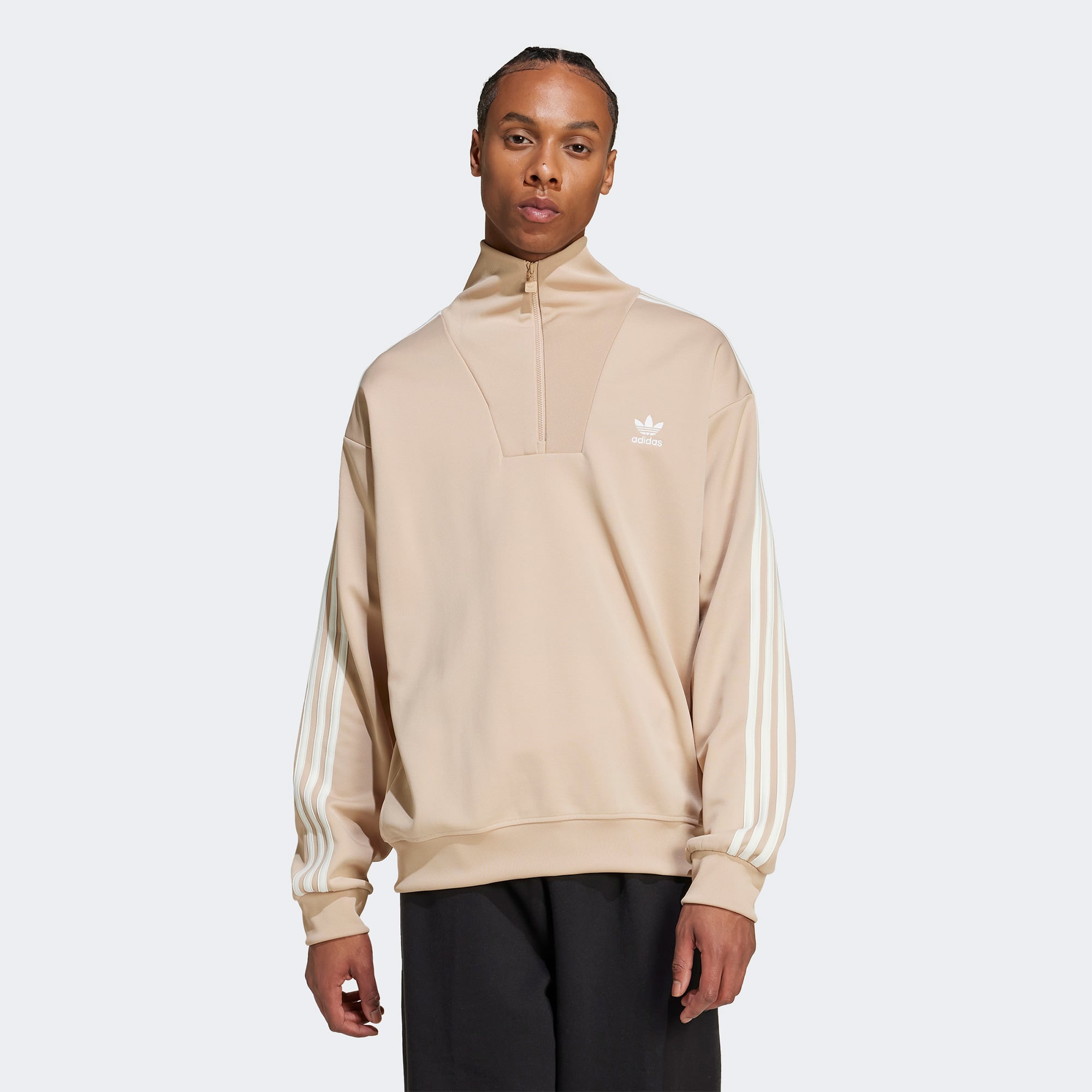  adidas Adicolor Funel Neck Erkek Bej Sweatshirt