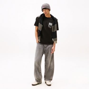  Tommy Hilfiger Regular Photo Erkek Siyah T-Shirt