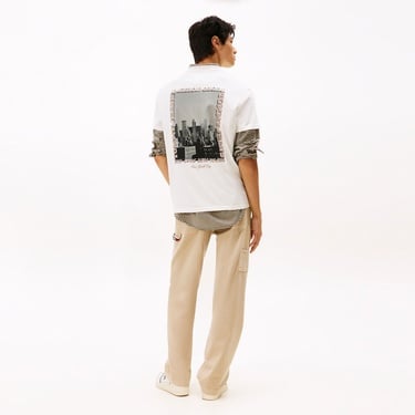  Tommy Hilfiger Regular Photo Erkek Beyaz T-Shirt