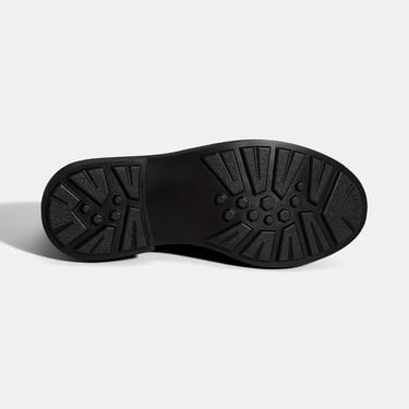  Kadın Siyah Toka Aksesuarlı Kalın Tabanlı Deri Loafer