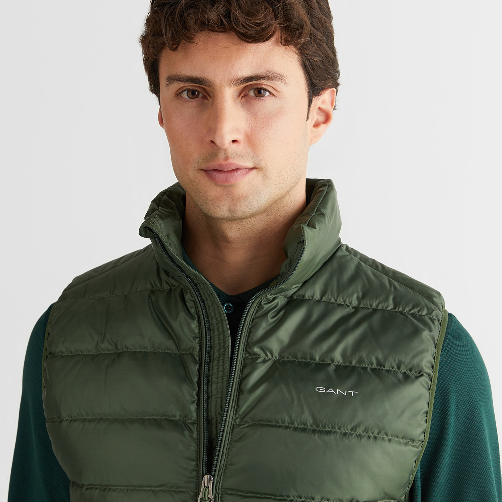 GANT Erkek Yeşil Regular Fit Dik Yaka Kaz Tüyü Yelek