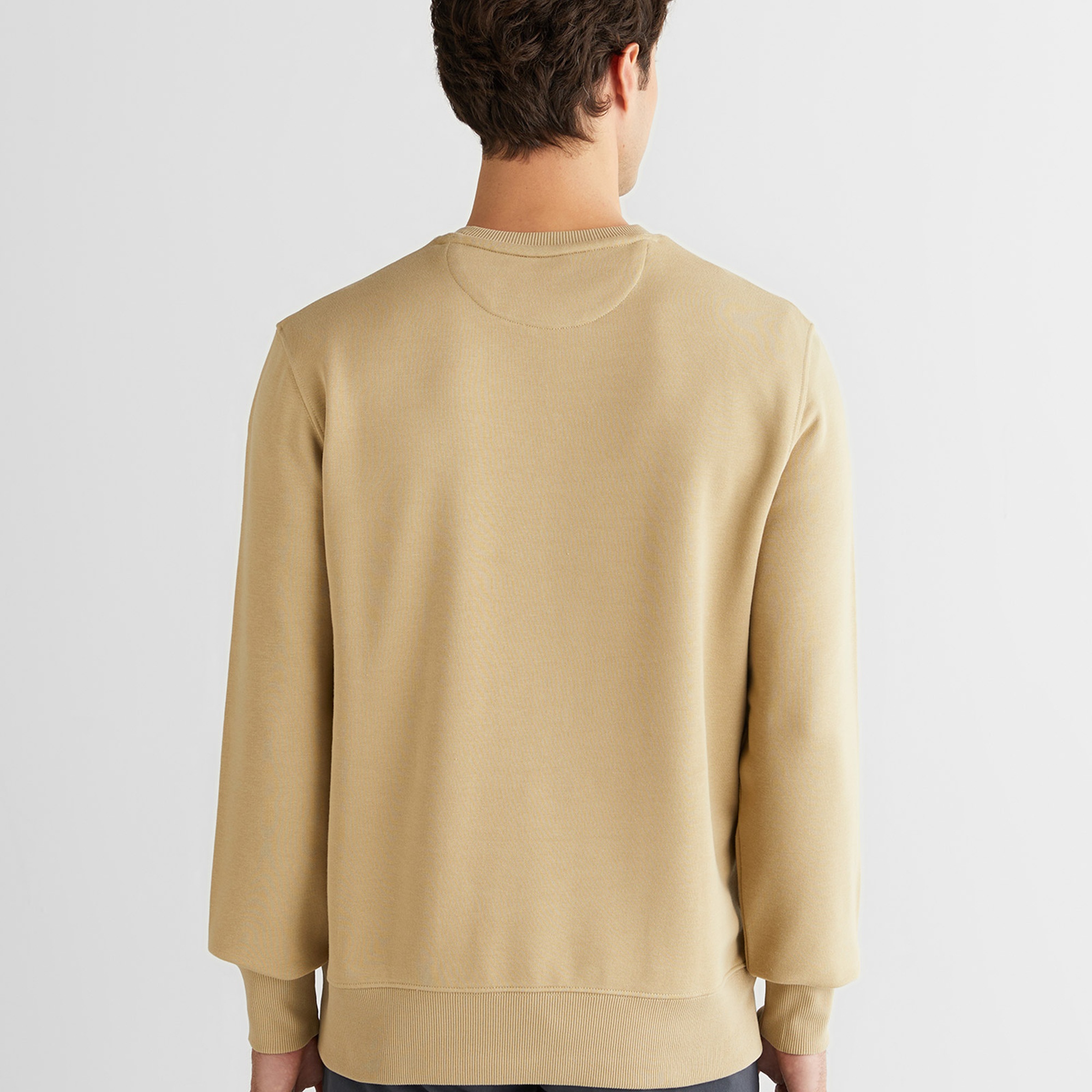 GANT Erkek Bej Regular Fit Bisiklet Yaka Sweatshirt