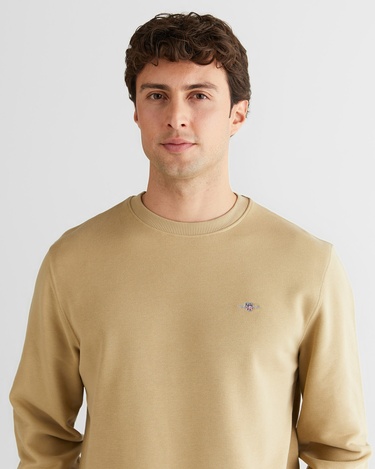  GANT Erkek Bej Regular Fit Bisiklet Yaka Sweatshirt
