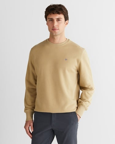  GANT Erkek Bej Regular Fit Bisiklet Yaka Sweatshirt