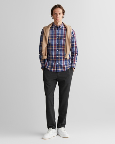  GANT Erkek Yeşil Regular Fit Düğmeli Yaka Çizgili Gömlek