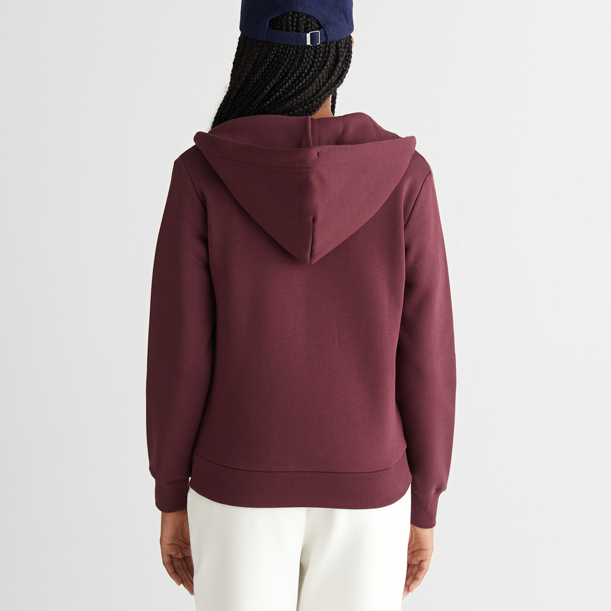 GANT Kadın Bordo Regular Fit Kapüşonlu Fermuarlıı Sweatshirt
