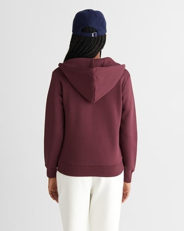  GANT Kadın Bordo Regular Fit Kapüşonlu Fermuarlıı Sweatshirt