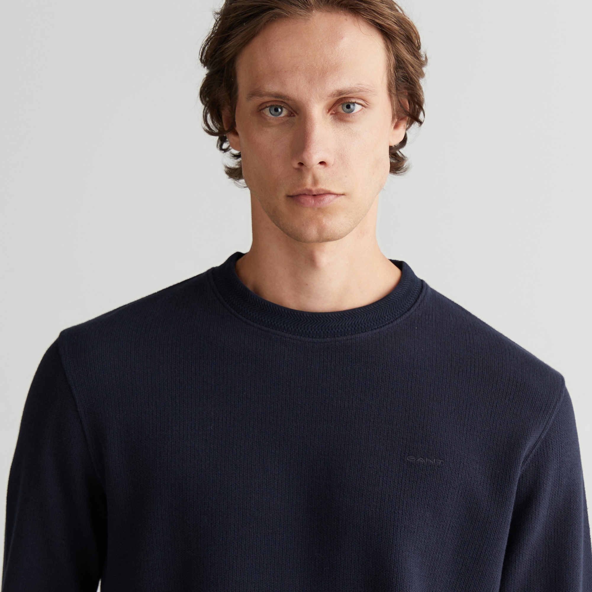 GANT Erkek Lacivert Bisiklet Yaka Sweatshirt