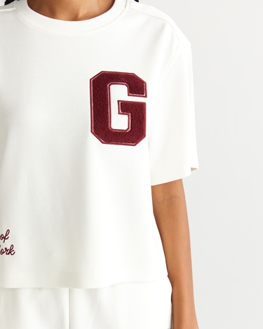  GANT Kadın Krem Relaxed Fit T-Shirt