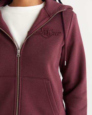  GANT Kadın Bordo Regular Fit Kapüşonlu Fermuarlıı Sweatshirt