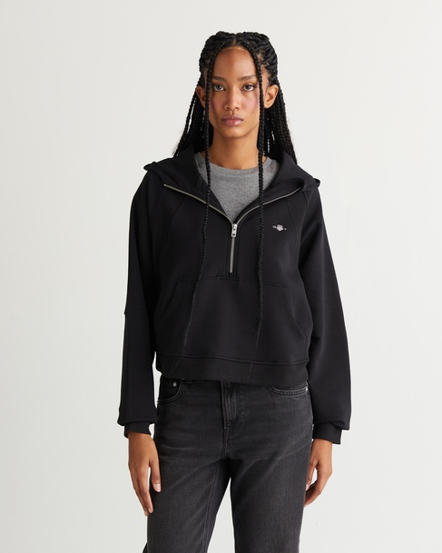  GANT Kadın Siyah Regular Fit Kapüşonlu Sweatshirt