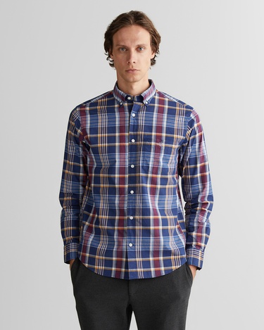  GANT Erkek Yeşil Regular Fit Düğmeli Yaka Çizgili Gömlek