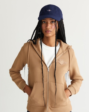  GANT Kadın Yeşil Regular Fit Kapüşonlu Fermuarlıı Sweatshirt