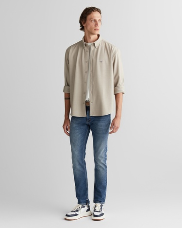  GANT Erkek Bej Relaxed Fit  Gömlek