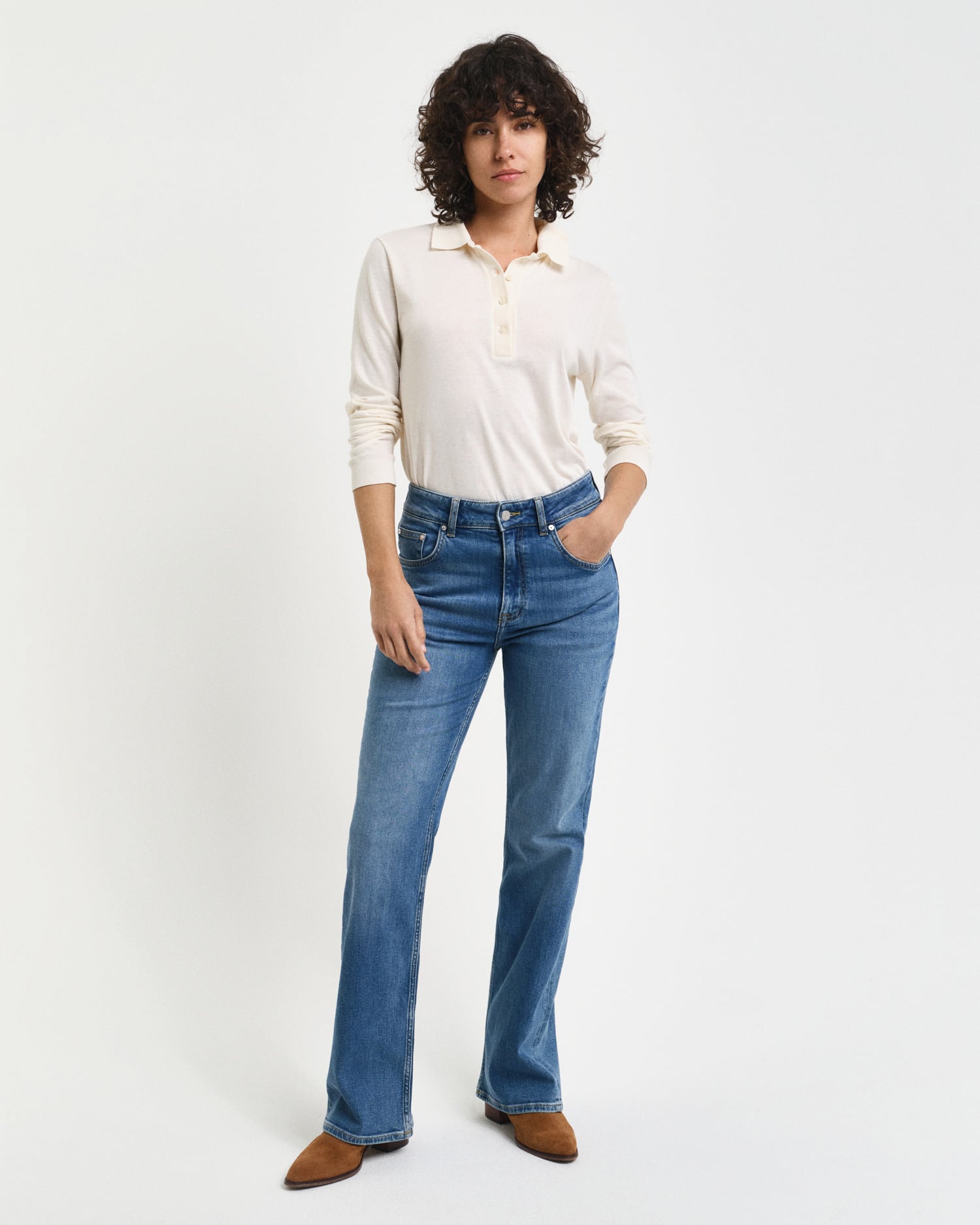  GANT Kadın Mavi Slim Fit Flare Jean