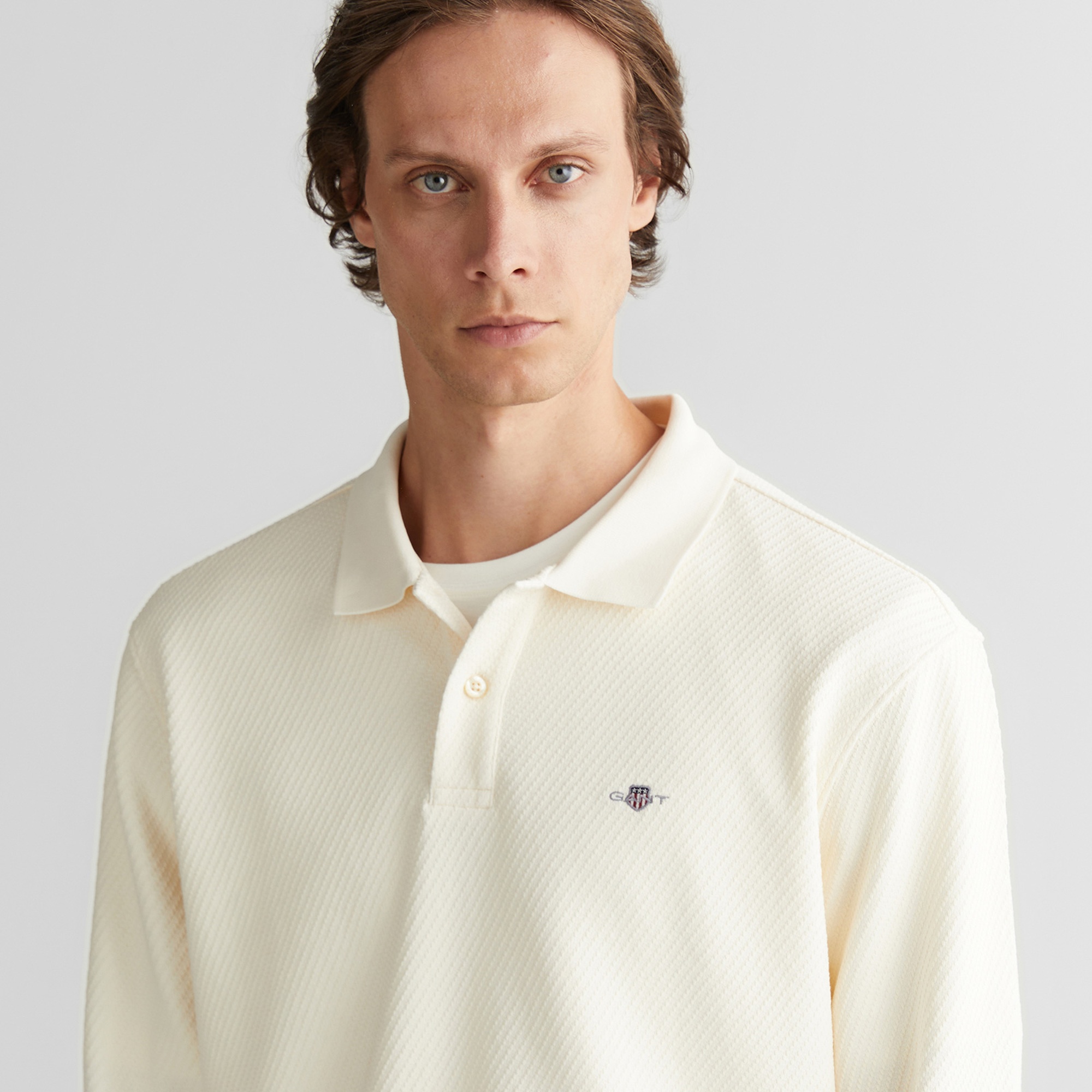 GANT Erkek Krem Relaxed Fit T-Shirt