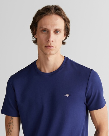  GANT Erkek Lacivert Relaxed Fit Bisiklet Yaka T-Shirt