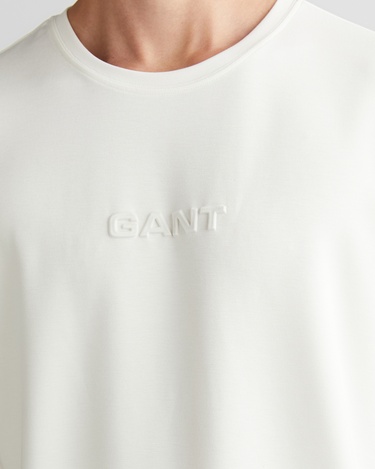  GANT Erkek Beyaz Bisiklet Yaka T-Shirt