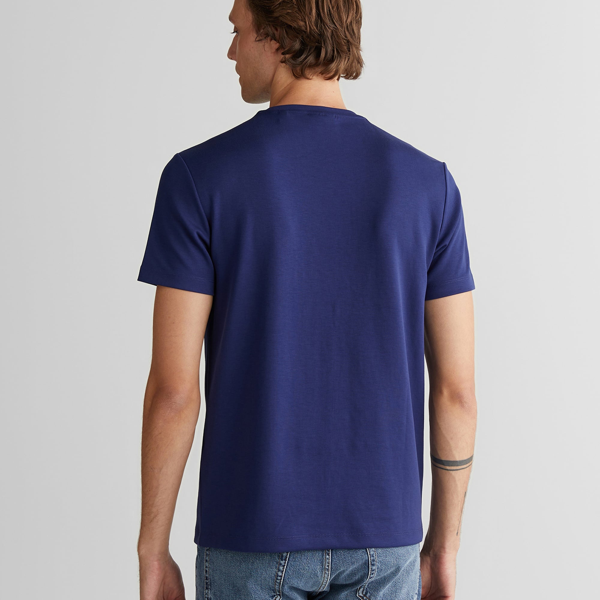 GANT Erkek Lacivert Relaxed Fit Bisiklet Yaka T-Shirt