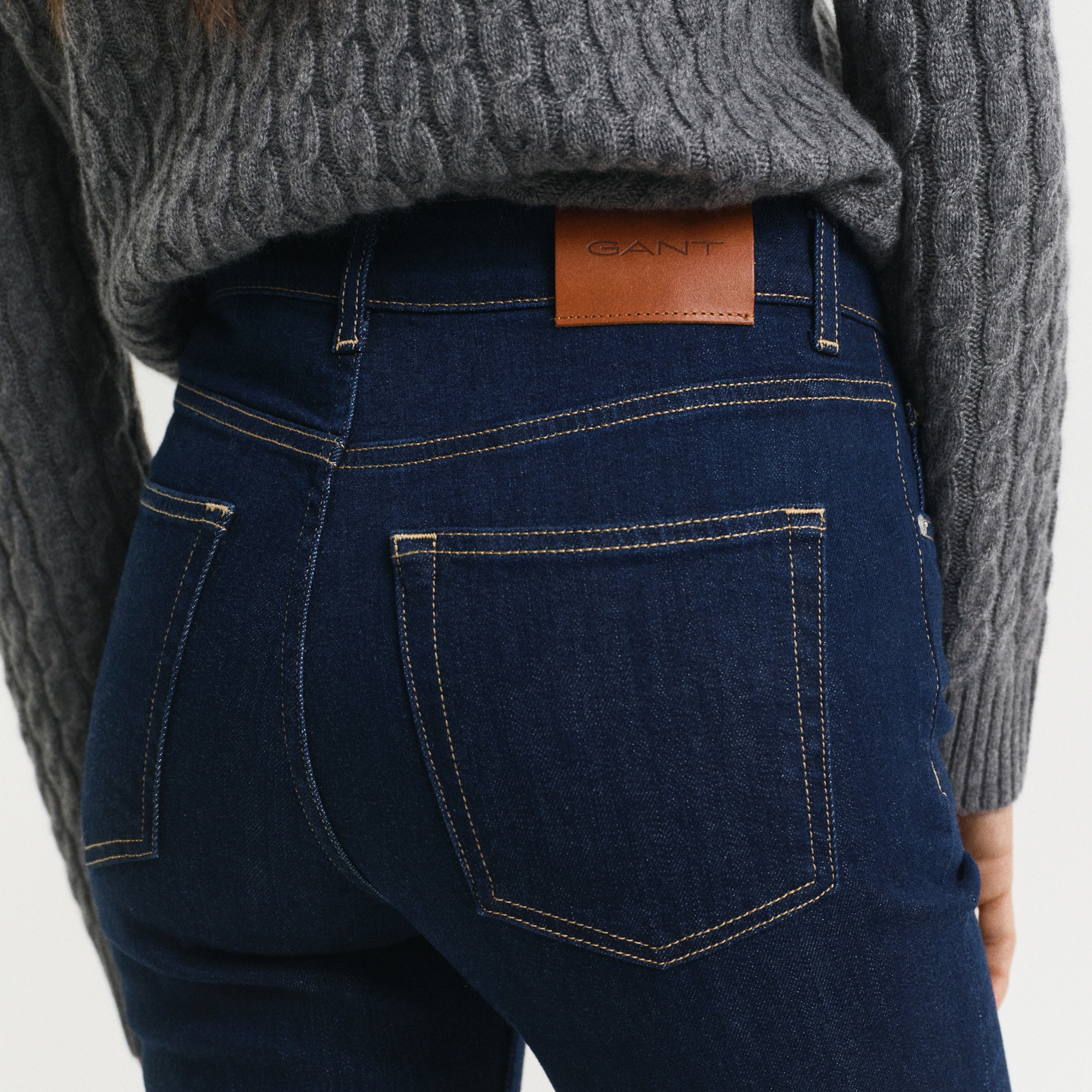 GANT Kadın Lacivert Slim Fit Flare Jean