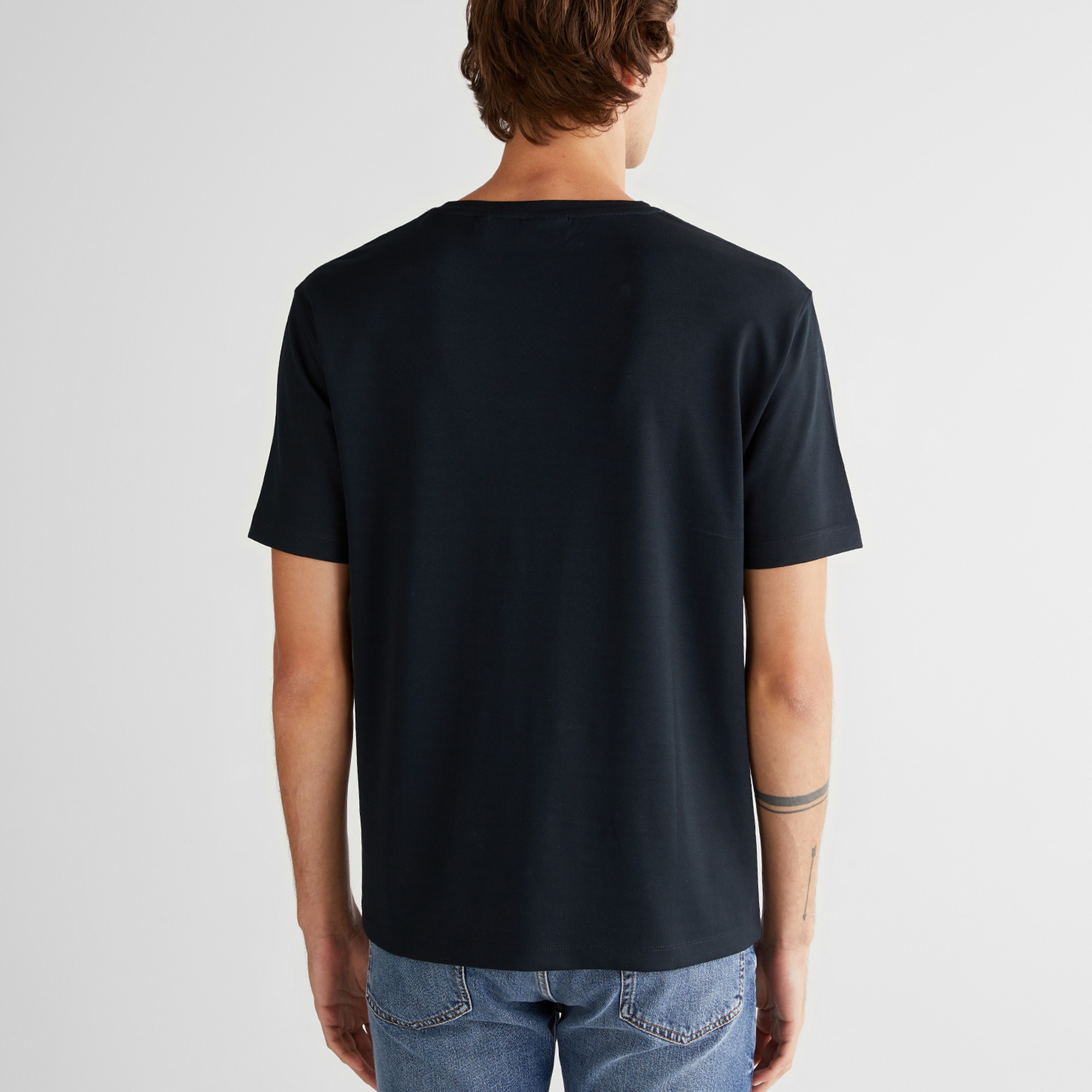 GANT Erkek Siyah Bisiklet Yaka T-Shirt