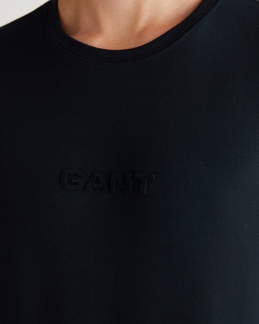  GANT Erkek Siyah Bisiklet Yaka T-Shirt