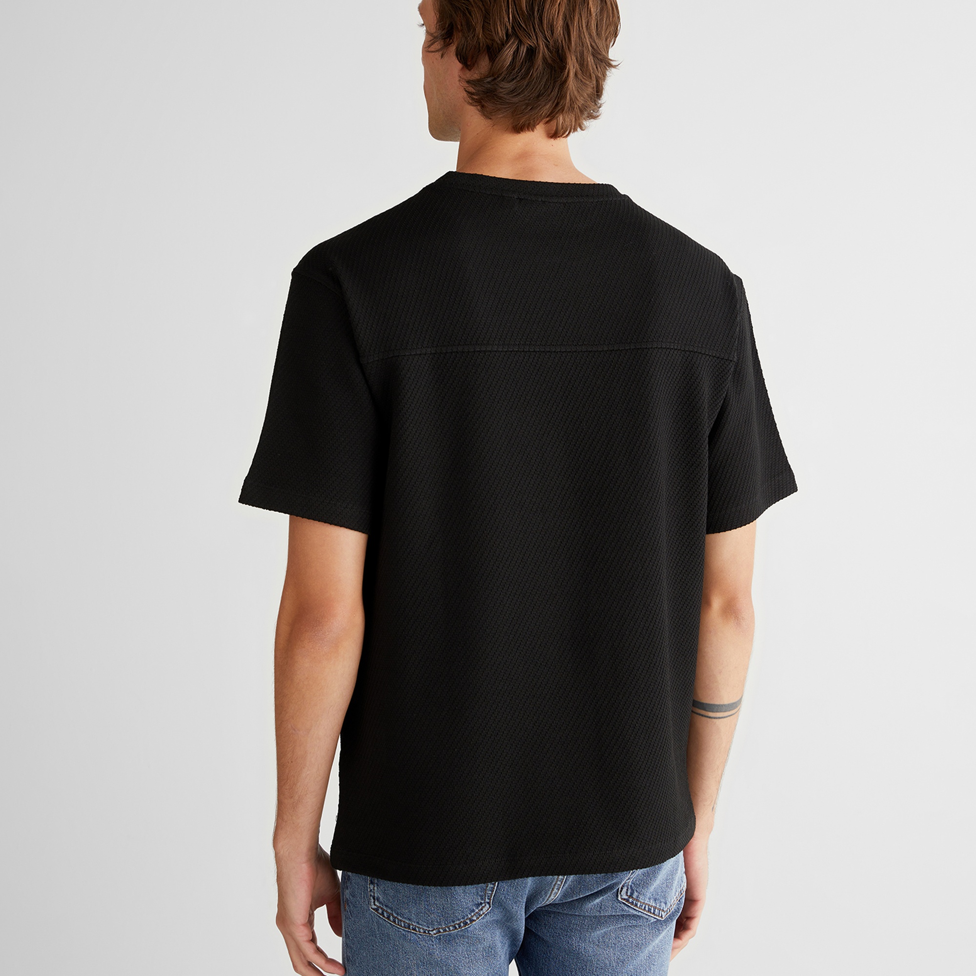 GANT Erkek Siyah Relaxed Fit T-Shirt