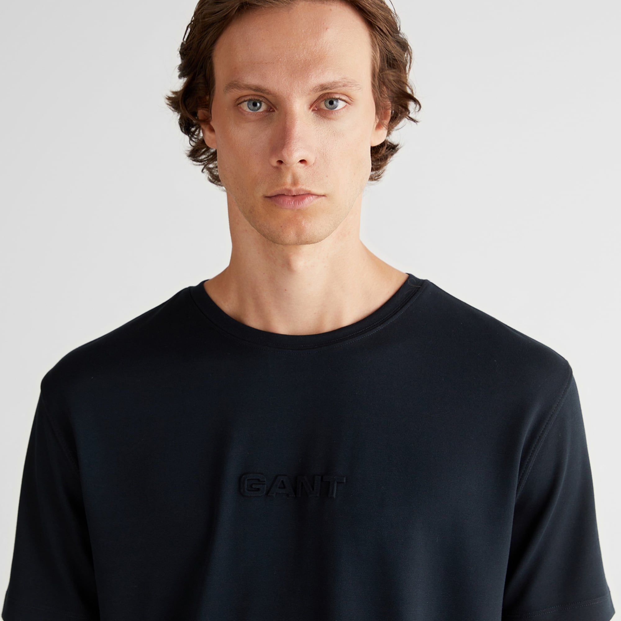 GANT Erkek Siyah Bisiklet Yaka T-Shirt