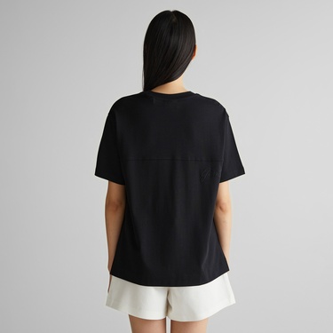  GANT Kadın Siyah Bisiklet Yaka Logolu T-Shirt