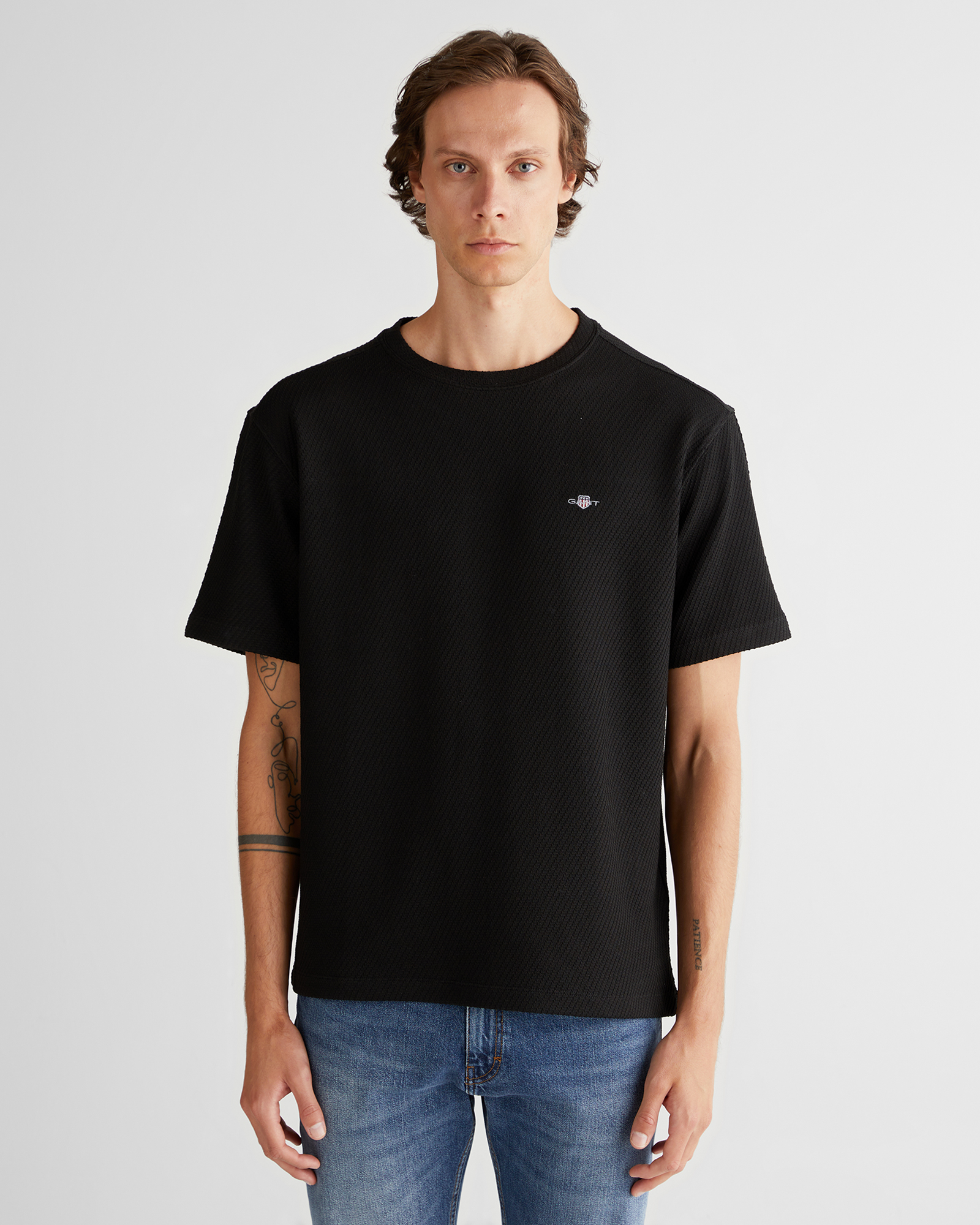  GANT Erkek Siyah Relaxed Fit T-Shirt