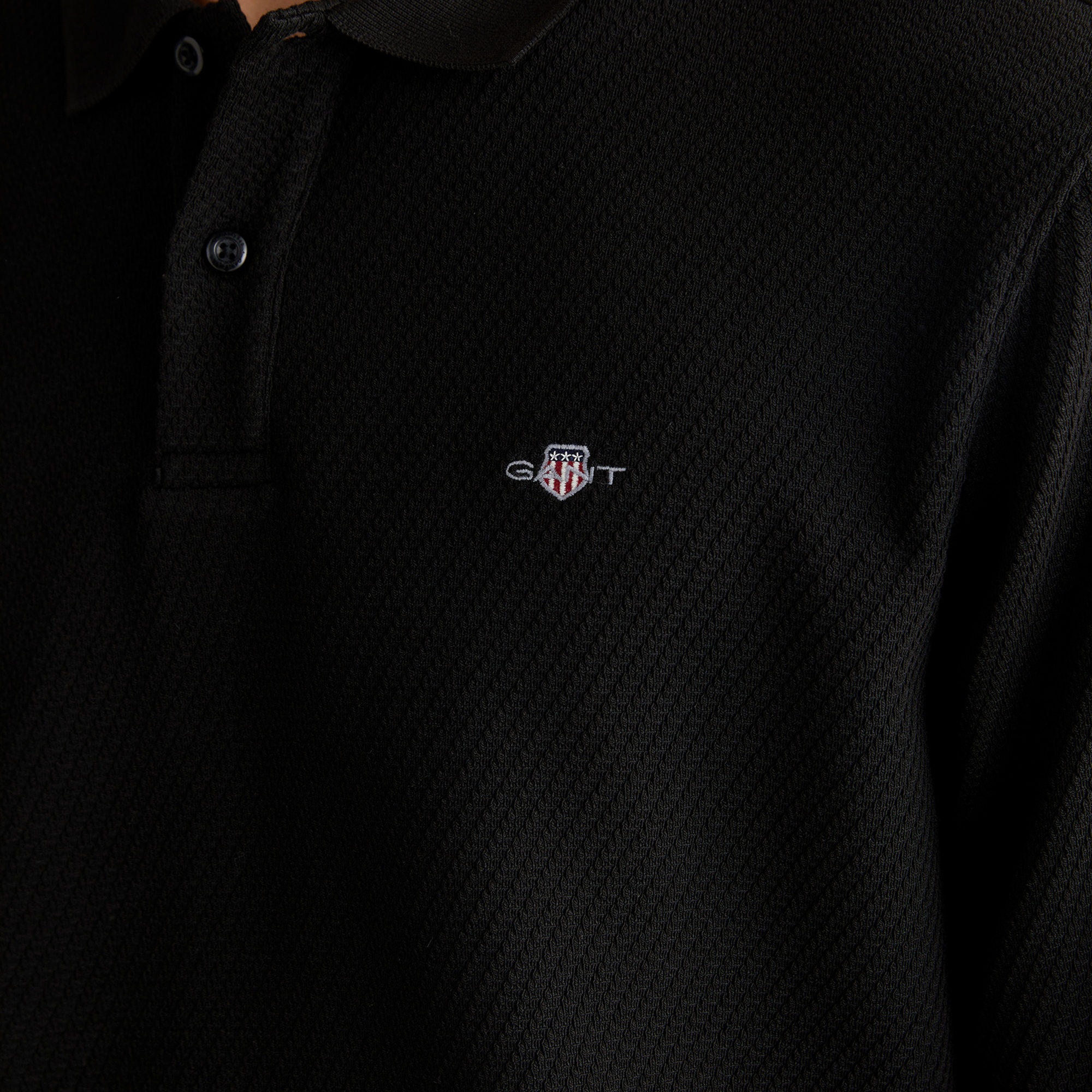 GANT Erkek Siyah Relaxed Fit T-Shirt