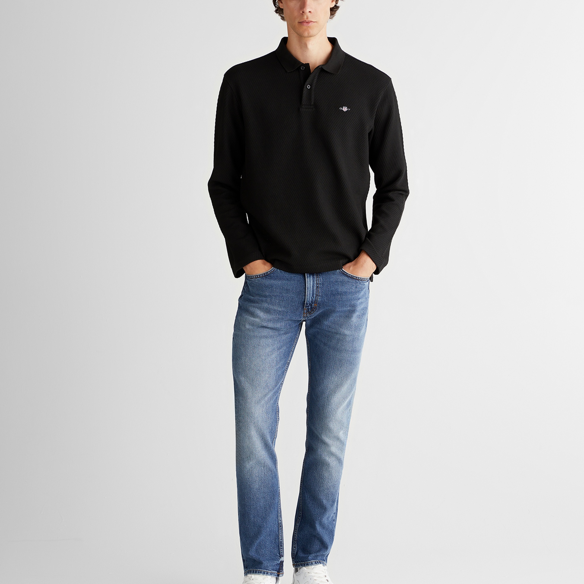 GANT Erkek Siyah Relaxed Fit T-Shirt
