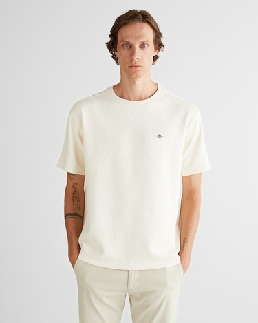  GANT Erkek Krem Relaxed Fit T-Shirt