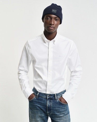  GANT Erkek Siyah Regular Fit Düğmeli Yaka Oxford Gömlek