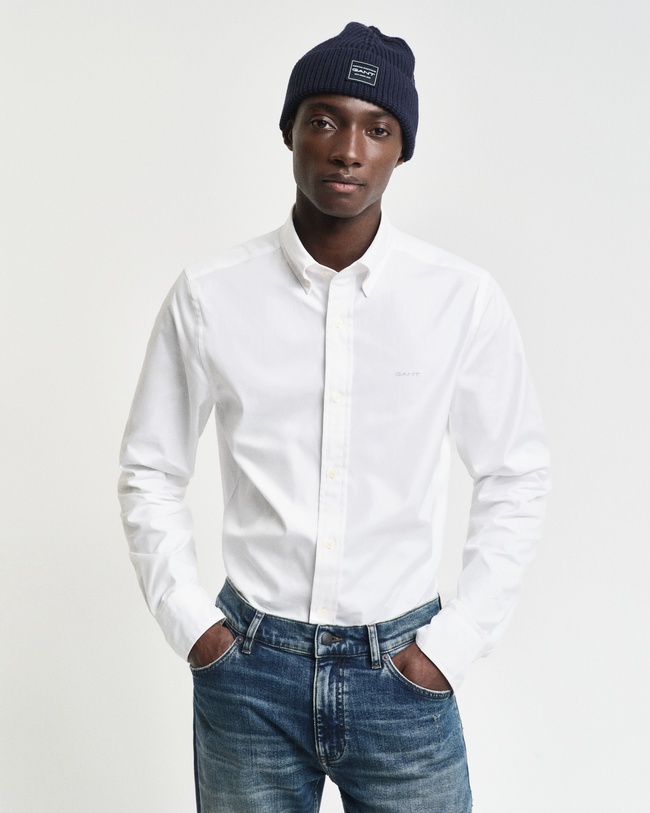  GANT Erkek Siyah Regular Fit Düğmeli Yaka Oxford Gömlek