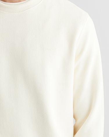  GANT Erkek Krem Bisiklet Yaka Sweatshirt