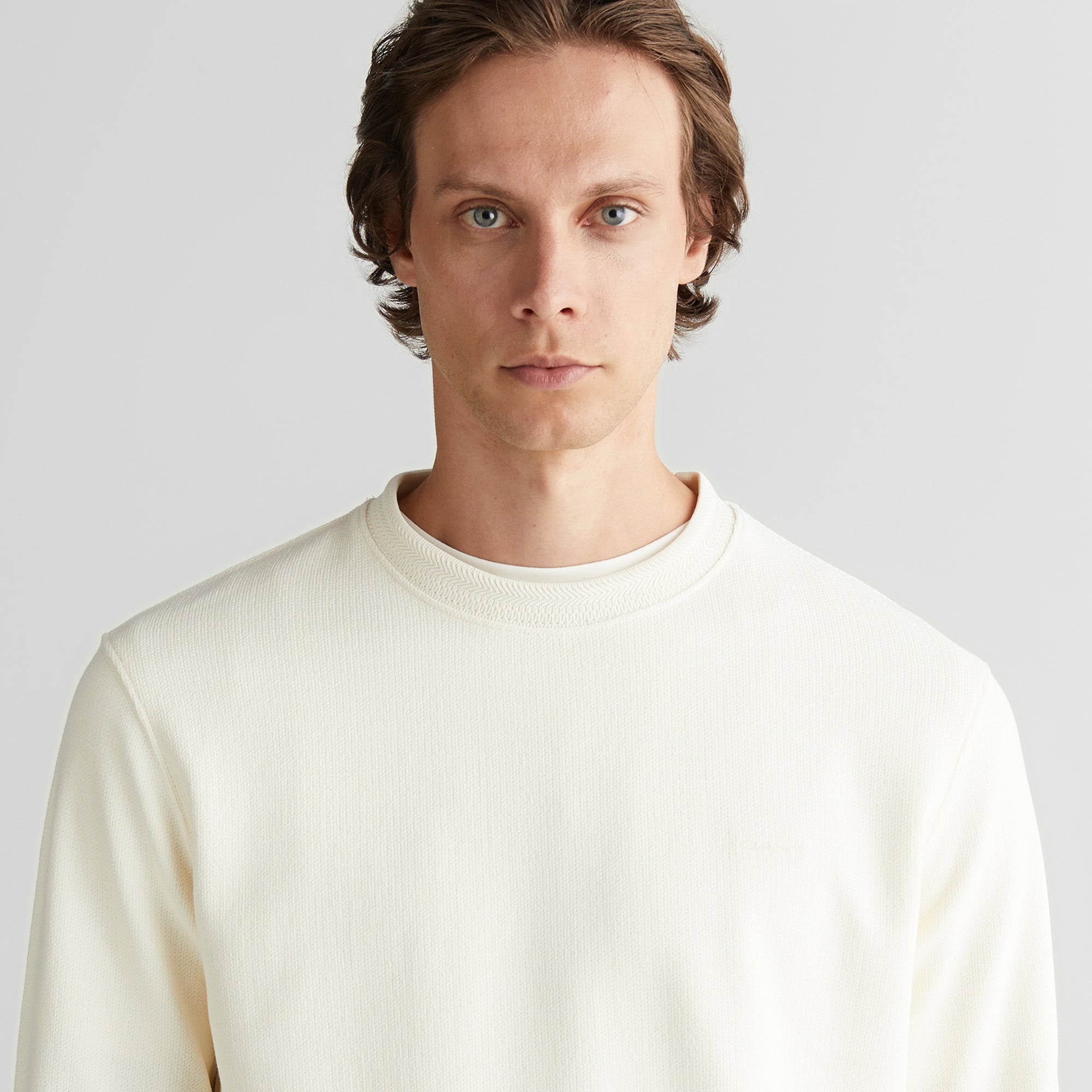 GANT Erkek Krem Bisiklet Yaka Sweatshirt